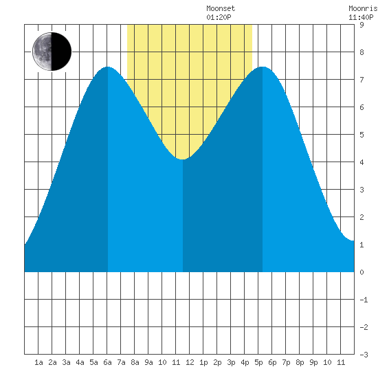 Westport tide chart for Friday, November 22, 2024