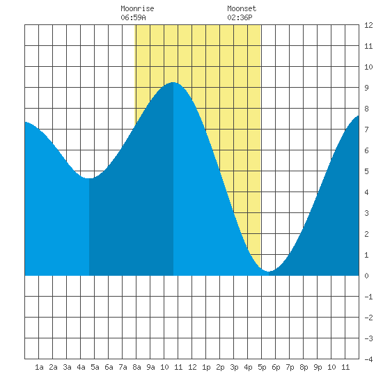 Westport tide chart for Friday, January 16, 2026