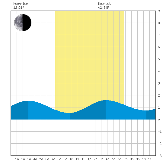 Whale Harbor Channel tide chart for Thursday, October 24, 2024