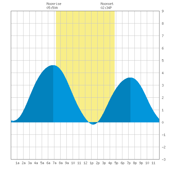 Williamsburg Bridge tide chart for Tuesday, January 9, 2024