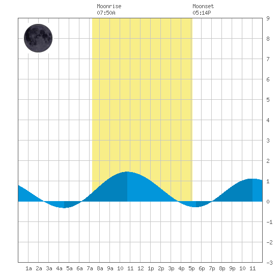 Westland tide chart for Thursday, January 11, 2024