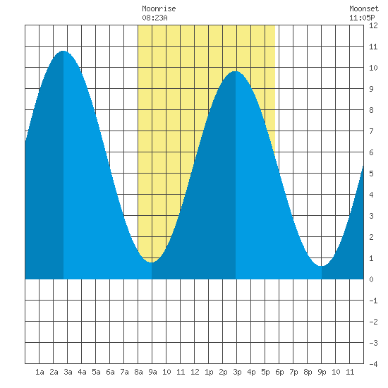 Wingham Island tide chart for Friday, February 20, 2026