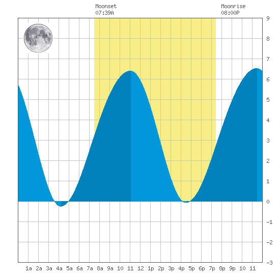 Woodville tide chart for Friday, March 14, 2025