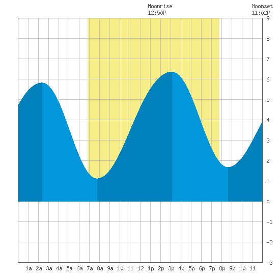 Woodville tide chart for Friday, August 29, 2025