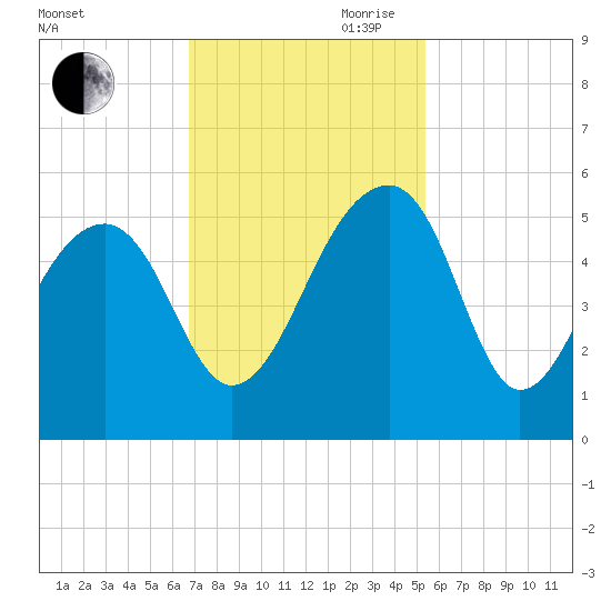 Yeamans Hall tide chart for Saturday, November 9, 2024
