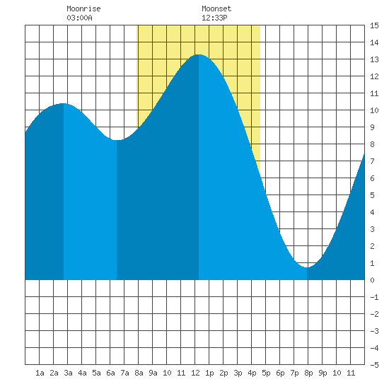 Anderson Island Ferry tide chart for Saturday, January 6, 2024