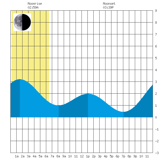 Zapadni Bay tide chart for Friday, June 28, 2024