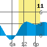 Zapadni Bay tide chart for Saturday, October 11, 2025