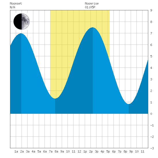 Bull Island North tide chart for Friday, November 28, 2025