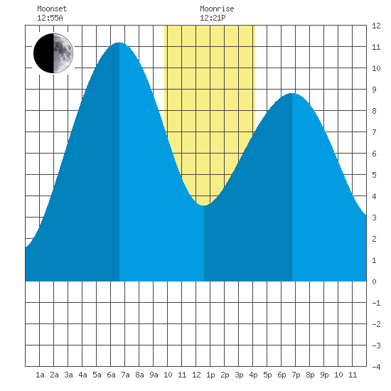 SW Chenega Island tide chart for Sunday, January 9, 2022