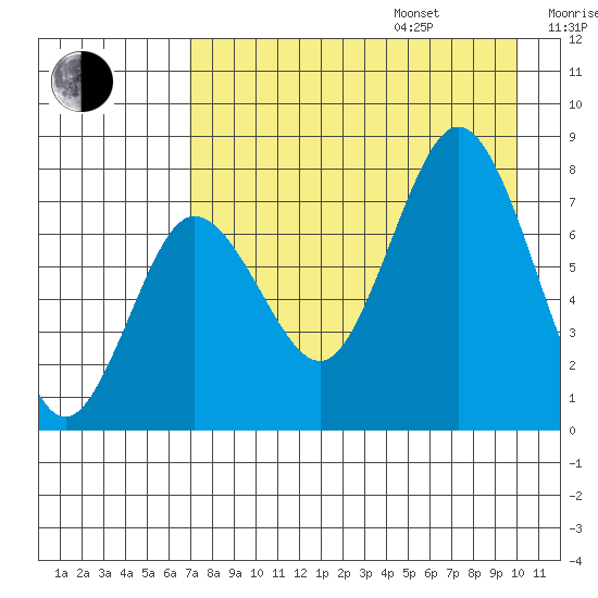 Chowiet Island tide chart for Friday, August 15, 2025
