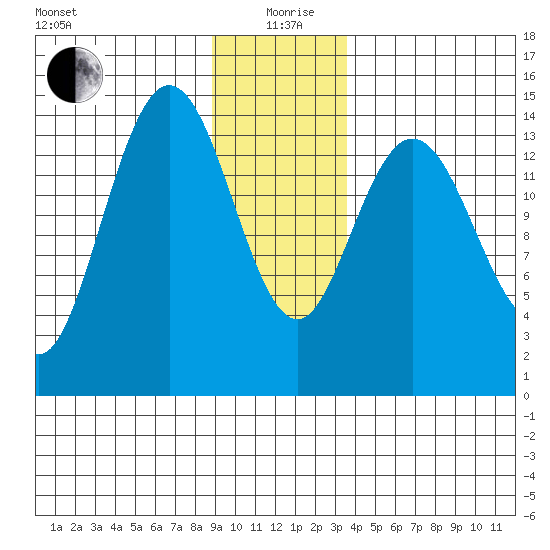 Composite Island tide chart for Sunday, January 9, 2022