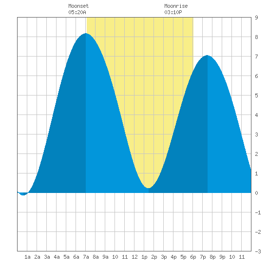 Whale Branch tide chart for Sunday, February 9, 2025