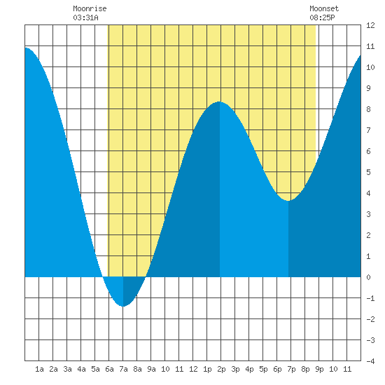 Cosmopolis tide chart for Friday, August 2, 2024