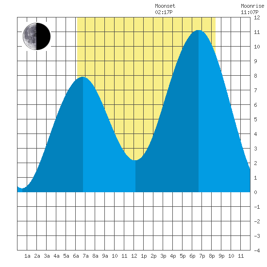 Cosmopolis tide chart for Friday, August 15, 2025