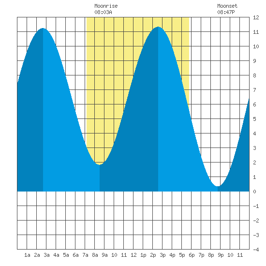 Cosmopolis tide chart for Thursday, February 19, 2026