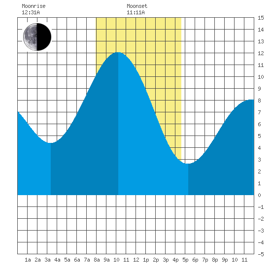 Coupeville tide chart for Saturday, January 10, 2026