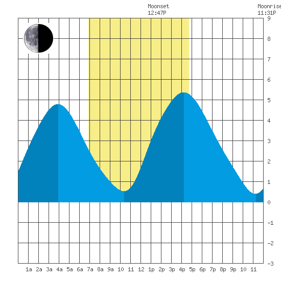 Branch Channel bridge tide chart for Friday, November 22, 2024
