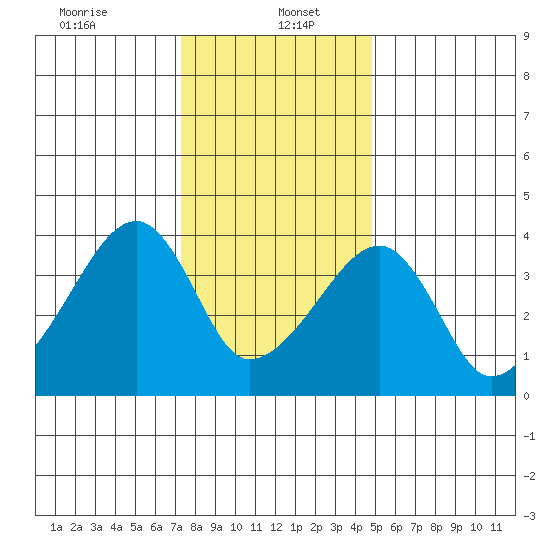 Dennis Creek Route 47 tide chart for Friday, January 5, 2024