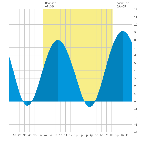 Distant Island tide chart for Friday, August 12, 2022