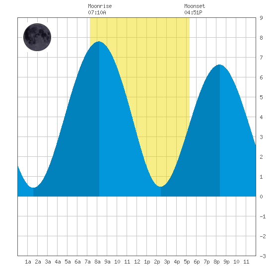 Distant Island tide chart for Friday, December 19, 2025