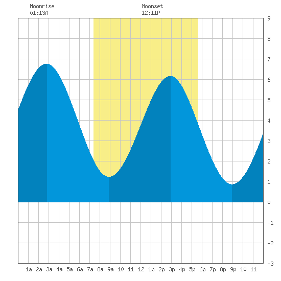 Distant Island tide chart for Sunday, January 11, 2026