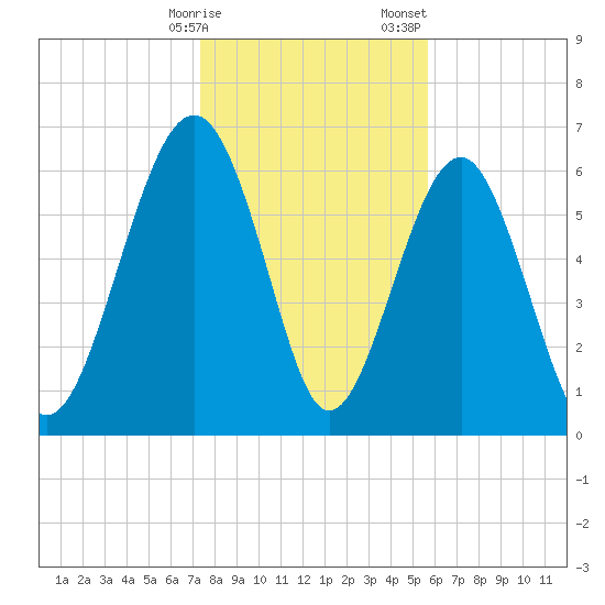 Distant Island tide chart for Friday, January 16, 2026