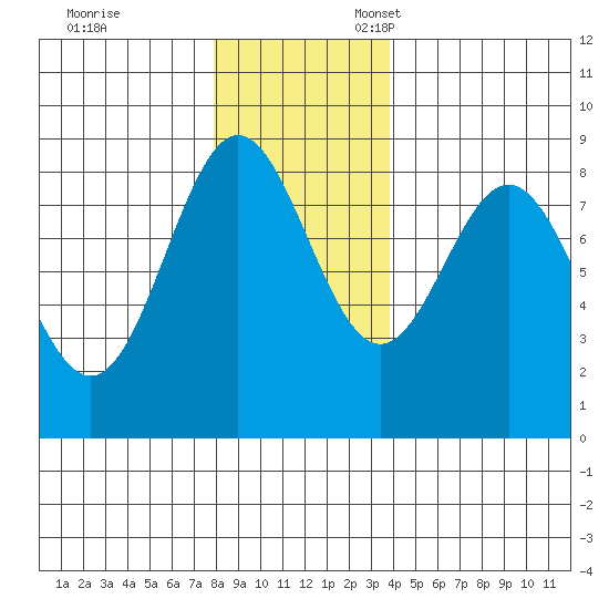 Palma Bay tide chart for Friday, November 14, 2025