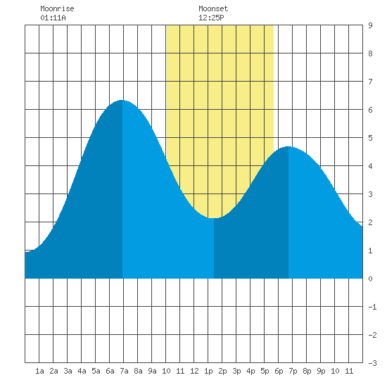Dolgoi Island tide chart for Friday, January 9, 2026