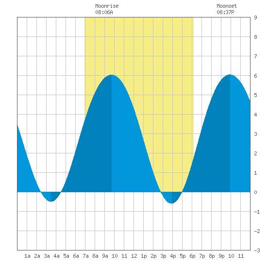 Bee's Ferry tide chart for Thursday, February 19, 2026