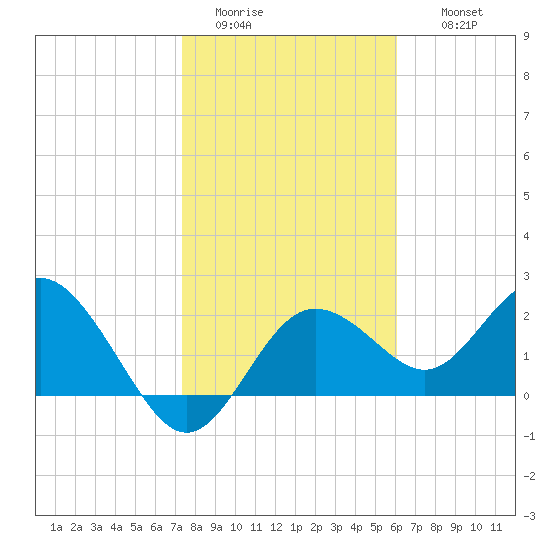 Dunedin tide chart for Monday, January 23, 2023