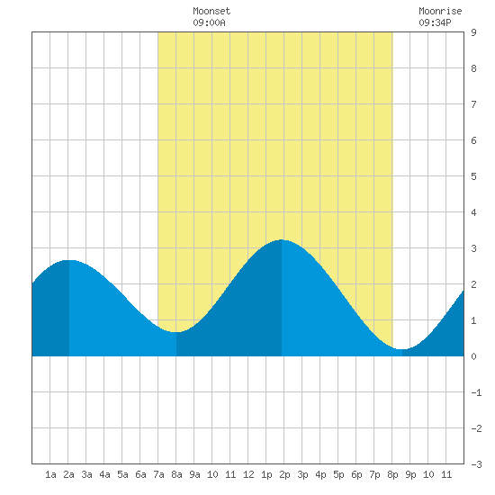Dunedin tide chart for Wednesday, August 21, 2024