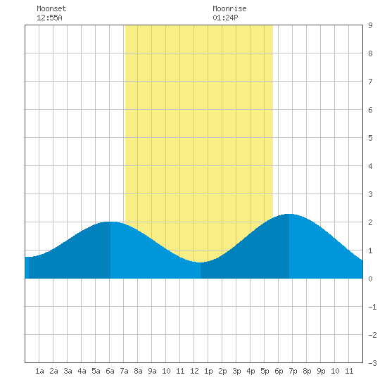 Dunedin tide chart for Monday, December 9, 2024