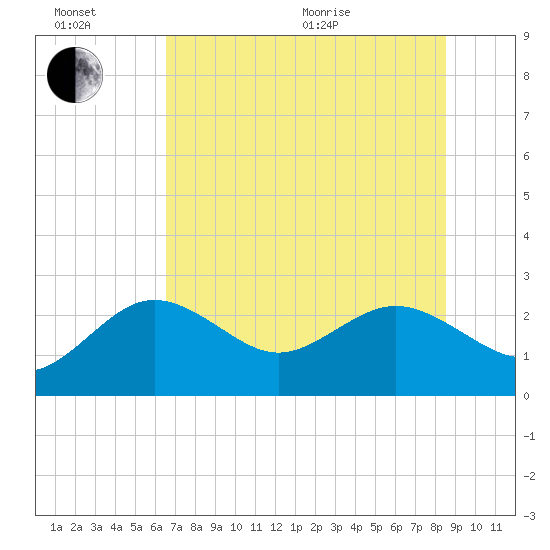 Dunedin tide chart for Sunday, June 21, 2026