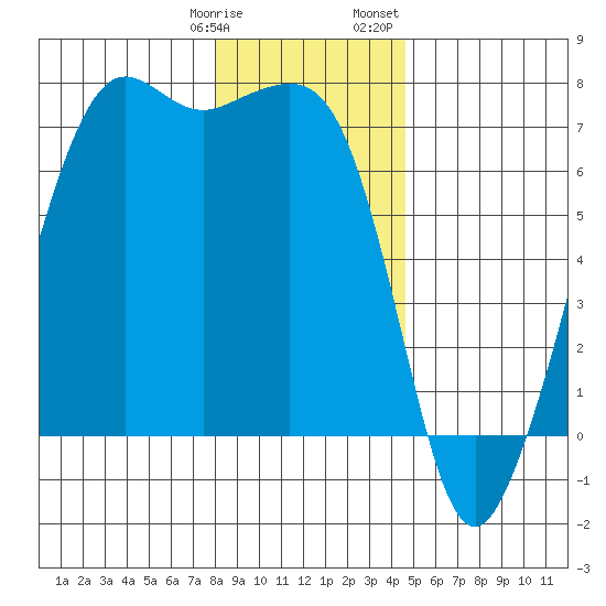 Dungeness tide chart for Tuesday, January 9, 2024