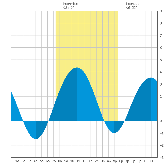 Dupont tide chart for Friday, January 12, 2024