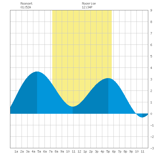 Dupont tide chart for Friday, January 19, 2024