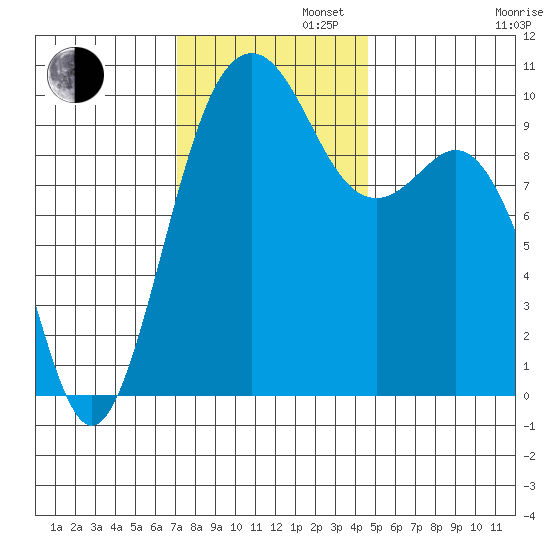 Duwamish Waterway tide chart for Tuesday, November 11, 2025