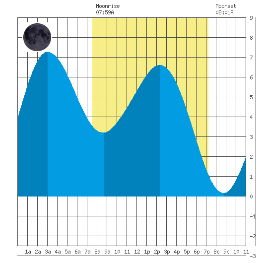 Ediz Hook tide chart for Sunday, March 10, 2024