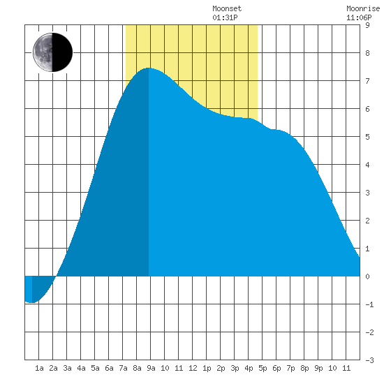 Ediz Hook tide chart for Tuesday, November 11, 2025