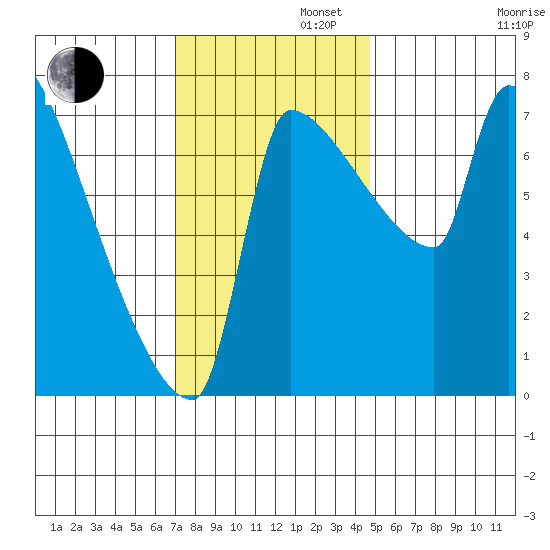 Vancouver I-205 Bridge tide chart for Tuesday, November 11, 2025