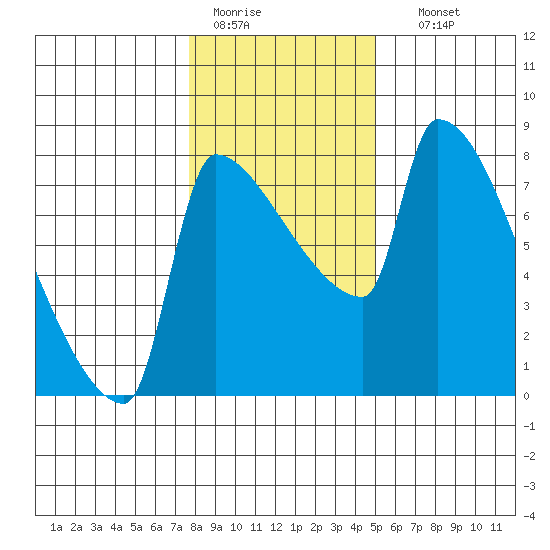Vancouver I-205 Bridge tide chart for Tuesday, January 20, 2026