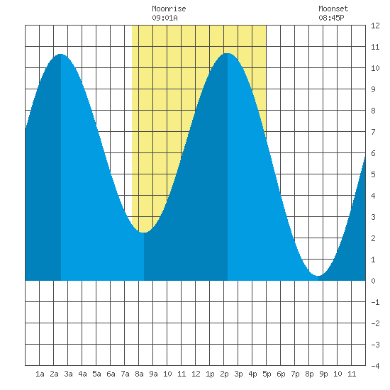 Falcon Arm tide chart for Sunday, February 14, 2021