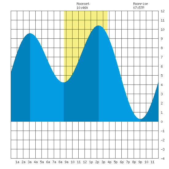 Falcon Arm tide chart for Tuesday, January 10, 2023