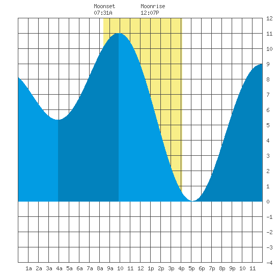 Falcon Arm tide chart for Monday, January 22, 2024