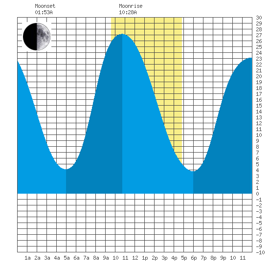 Fire Island tide chart for Sunday, January 25, 2026
