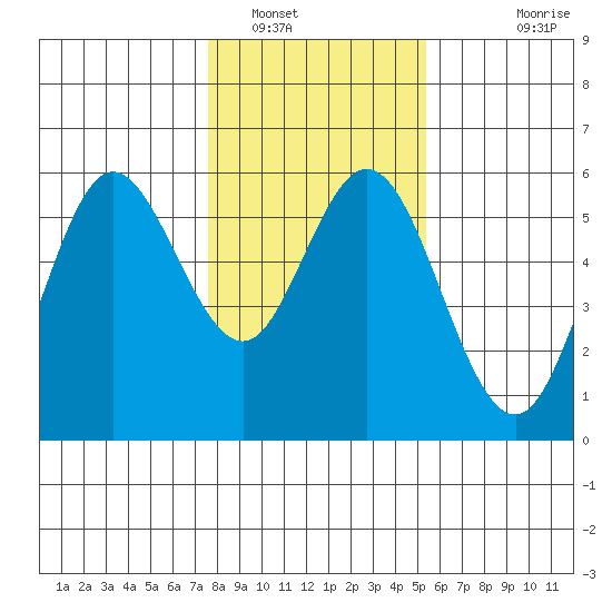 Florence tide chart for Monday, January 29, 2024