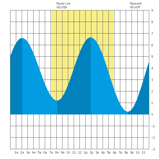Florence tide chart for Thursday, February 19, 2026