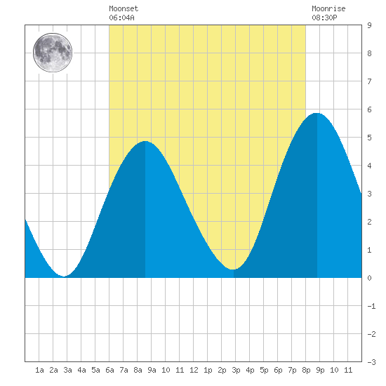 Verrazzano-Narrows Bridge tide chart for Saturday, August 9, 2025