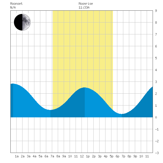 Duck tide chart for Wednesday, January 20, 2021